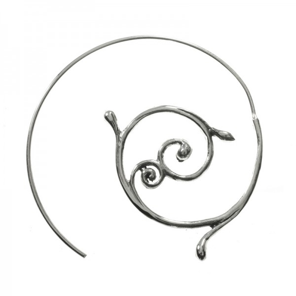 Pendientes espiral balinesa gotas Plata de Ley 925
