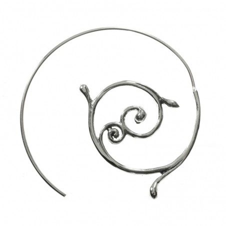 Pendientes espiral balinesa gotas Plata de Ley 925