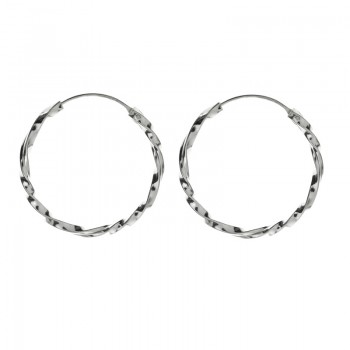 Pendientes aros retorcidos Plata de Ley 2