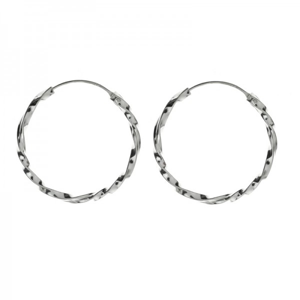 Pendientes aros retorcidos Plata de Ley