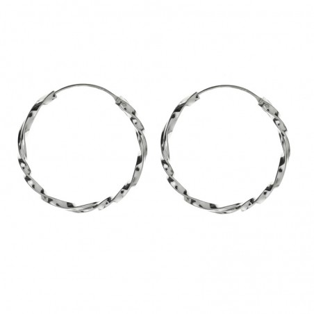 Pendientes aros retorcidos Plata de Ley