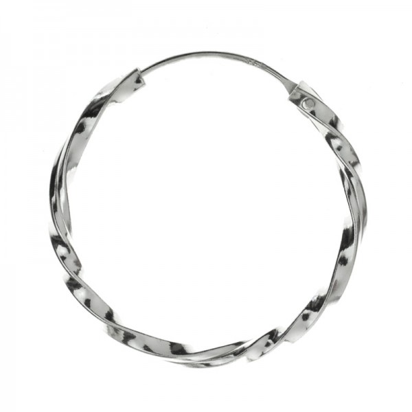 Pendientes aros retorcidos Plata de Ley