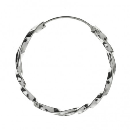 Pendientes aros retorcidos Plata de Ley