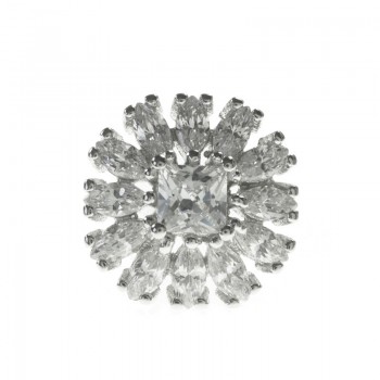 Pendientes flor de circonita blanca de Ley 2