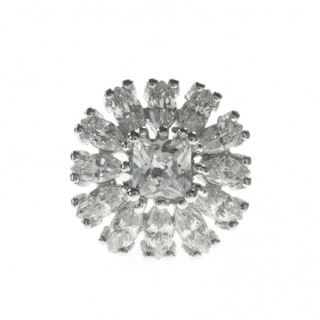 Pendientes flor de circonita blanca de Ley