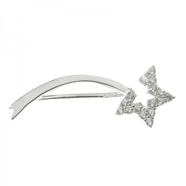 Pendientes asimétricos estrella fugaz Plata de Ley 925