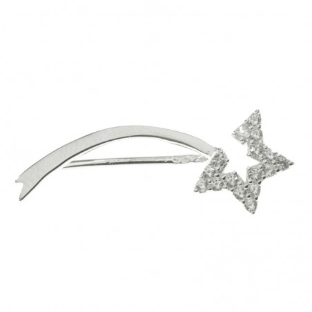 Pendientes asimétricos estrella fugaz Plata de Ley 925
