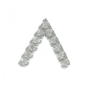 Pendientes V invertida circonitas Plata de Ley 2