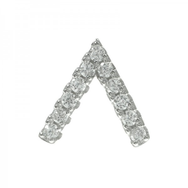 Pendientes V invertida circonitas Plata de Ley