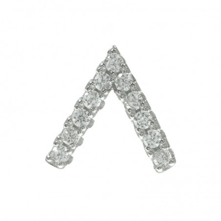 Pendientes V invertida circonitas Plata de Ley