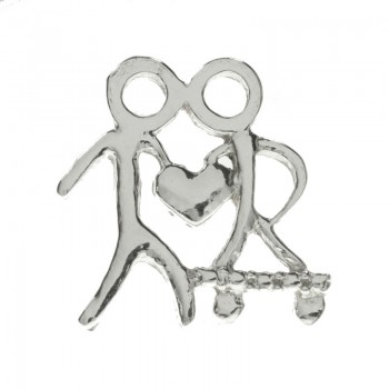 Pendientes pareja con corazón Plata de Ley 2