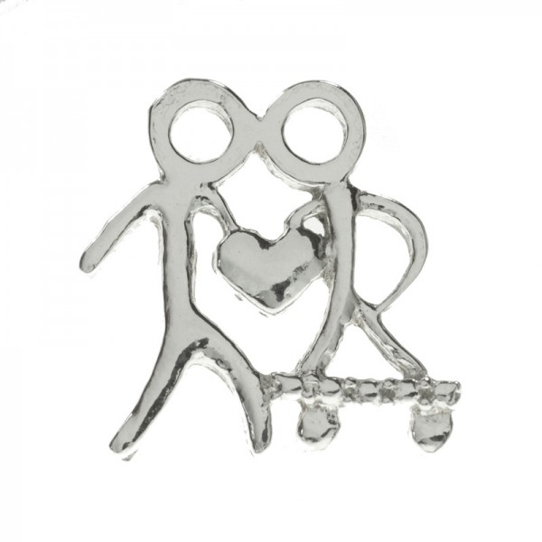 Pendientes pareja con corazón Plata de Ley