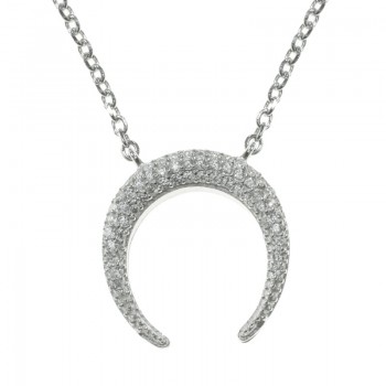 Collar ajustable luna invertida Plata de Ley