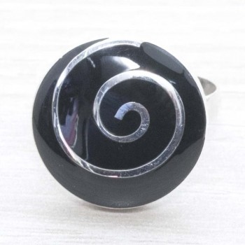 Anillo piedra hindú en espiral Plata de Ley 925