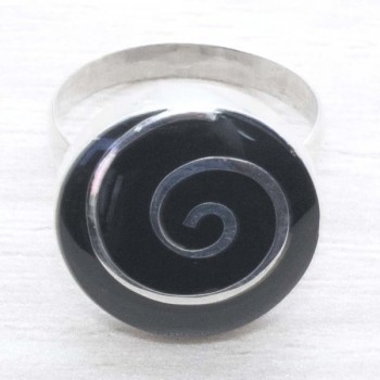 Anillo piedra hindú en espiral Plata de Ley 925 2