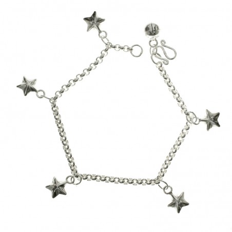 Pulsera con estrellas colgantes Plata de Ley 925