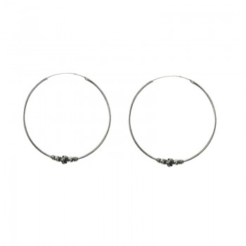 Pendientes aros Bali XXL Plata de Ley 925