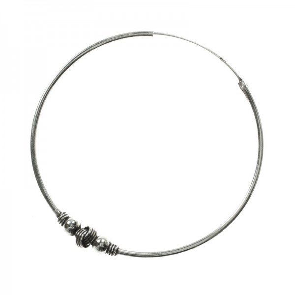 Pendientes aros Bali XXL Plata de Ley 925