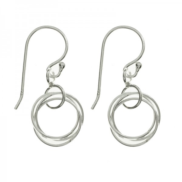 Pendientes círculos entrelazados Plata de Ley