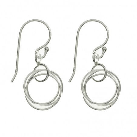 Pendientes círculos entrelazados Plata de Ley