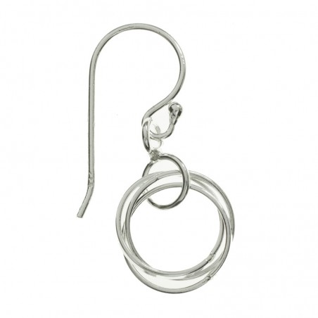 Pendientes círculos entrelazados Plata de Ley