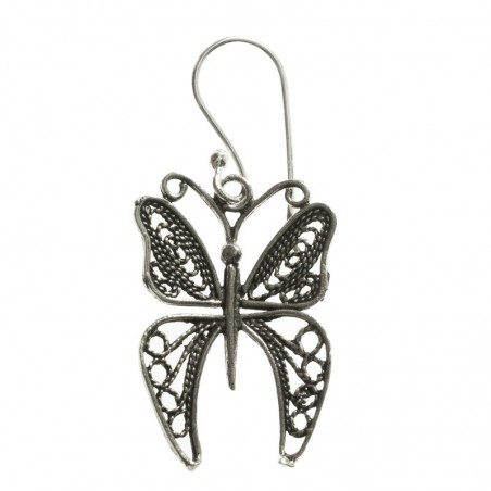 Pendientes largos mariposas Plata de Ley