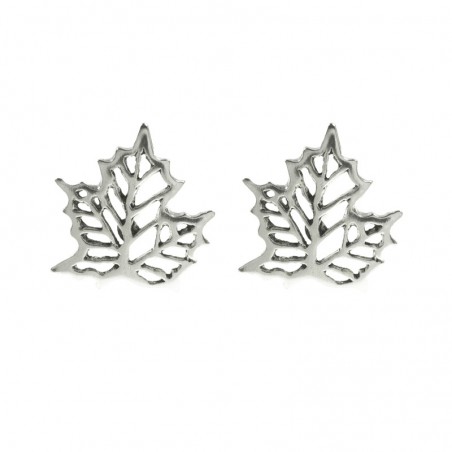 Pendientes esqueleto de hoja Plata de Ley