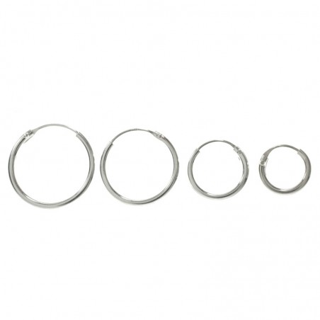 Pendientes aro liso Plata de Ley 925