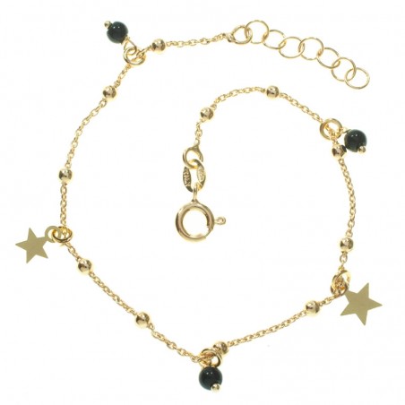 Pulsera cadena de bolitas con abalorios