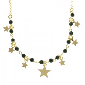 Collar con Swarovski y estrellas colgantes