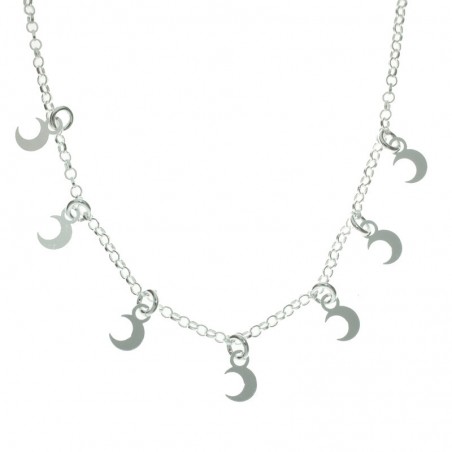 Collar con lunas colgantes Plata de Ley 925