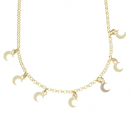 Collar con lunas colgantes Plata de Ley 925