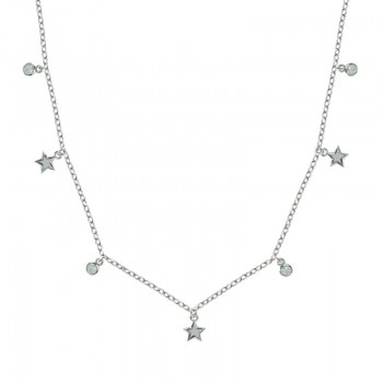 Collar con abalorios mini puntos de luz y estrellas Plata de Ley 925