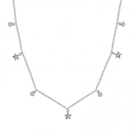 Collar con abalorios mini puntos de luz y estrellas Plata de Ley 925