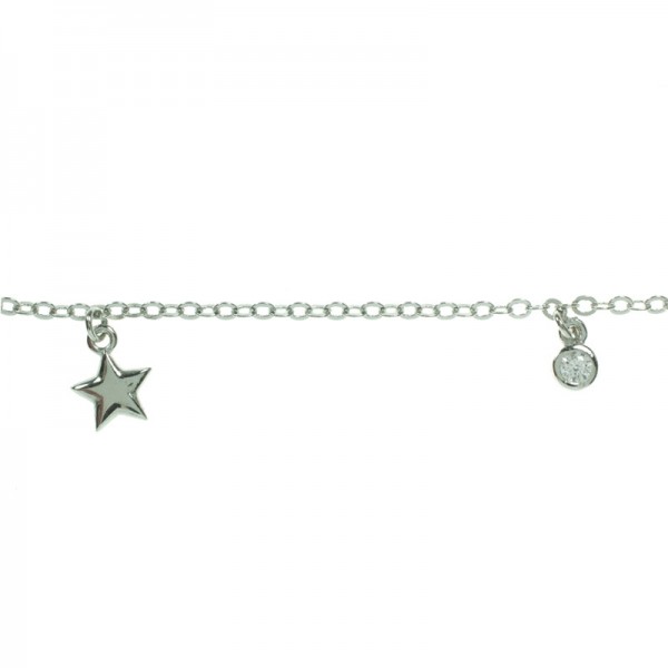 Collar con abalorios mini puntos de luz y estrellas Plata de Ley 925