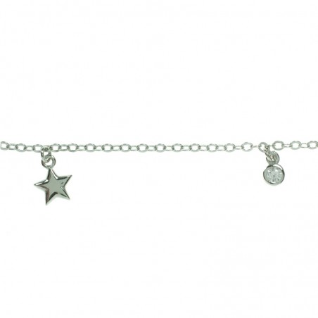 Collar con abalorios mini puntos de luz y estrellas Plata de Ley 925