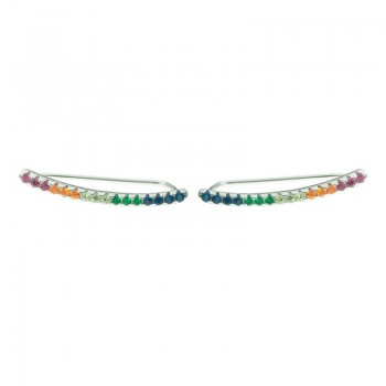 Pendientes climbers línea de circonitas multicolor