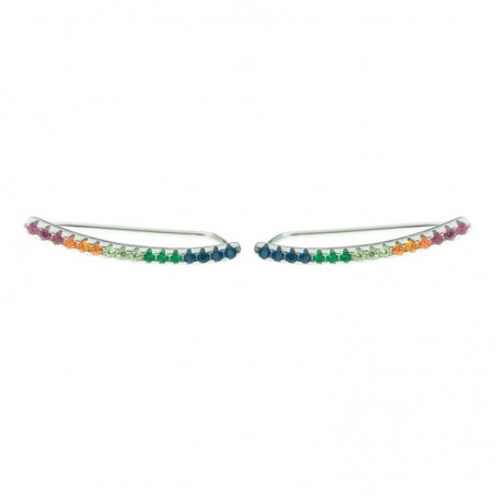 Pendientes climbers línea de circonitas multicolor