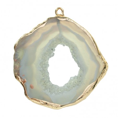 Colgante rodaja de ágata blanca
