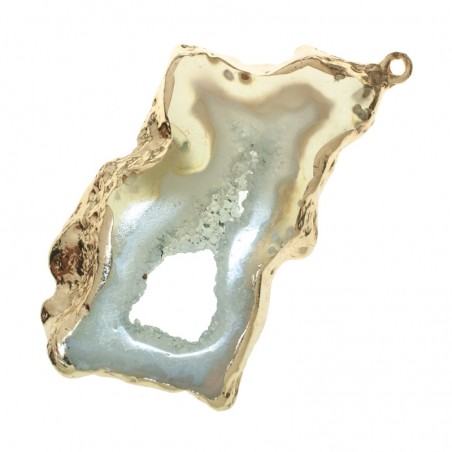 Colgante rodaja de ágata blanca