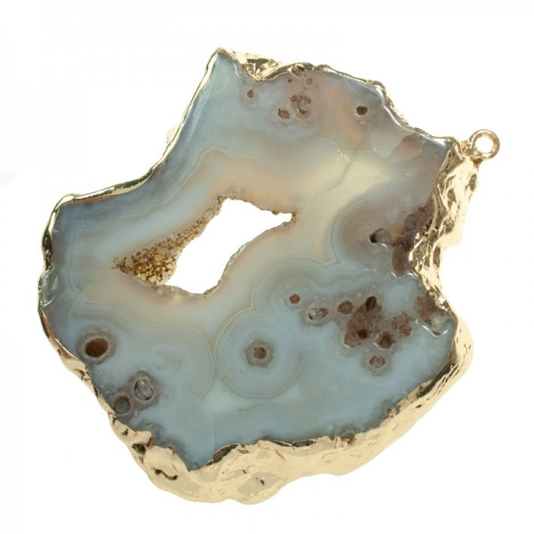 Colgante rodaja de ágata blanca