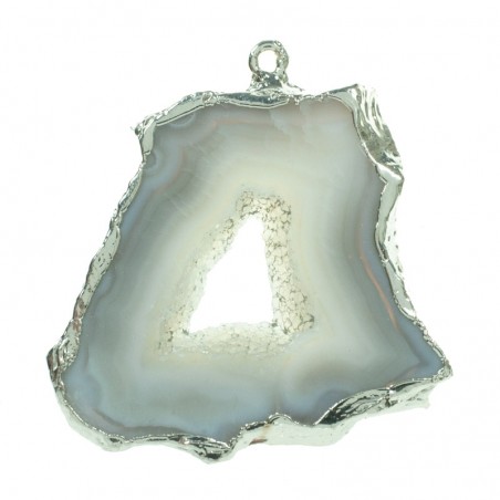 Colgante rodaja de ágata blanca