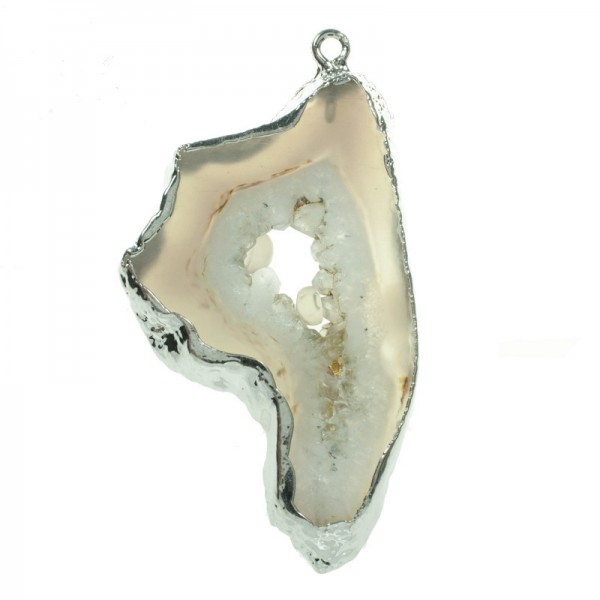 Colgante rodaja de ágata blanca