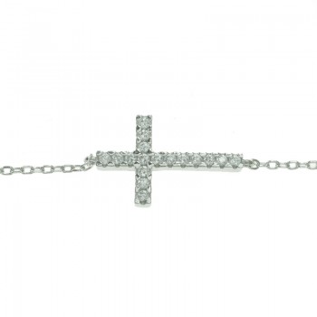 Collar doble entrepieza cruz Plata de Ley 925 2