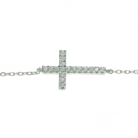 Collar doble entrepieza cruz Plata de Ley 925