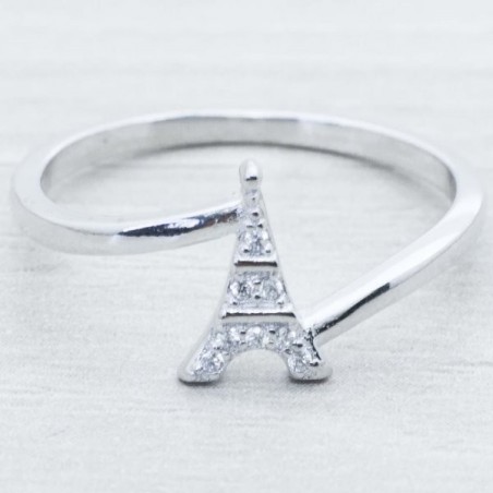 Anillo Torre Eiffel Plata de Ley 925
