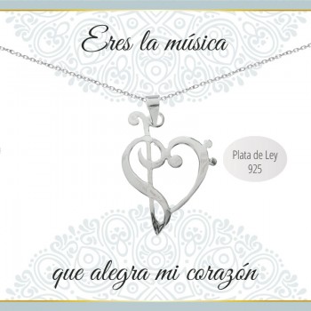 Collar con mensaje claves musicales
