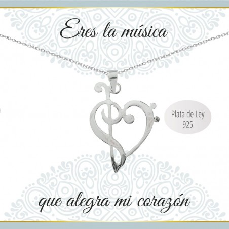 Collar con mensaje claves musicales