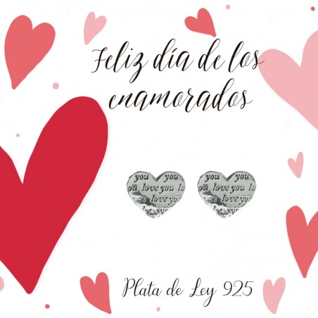 Pendientes LOVE YOU Plata de Ley