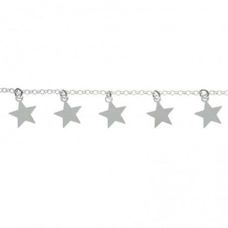 Pulsera con estrellas colgantes Plata de Ley